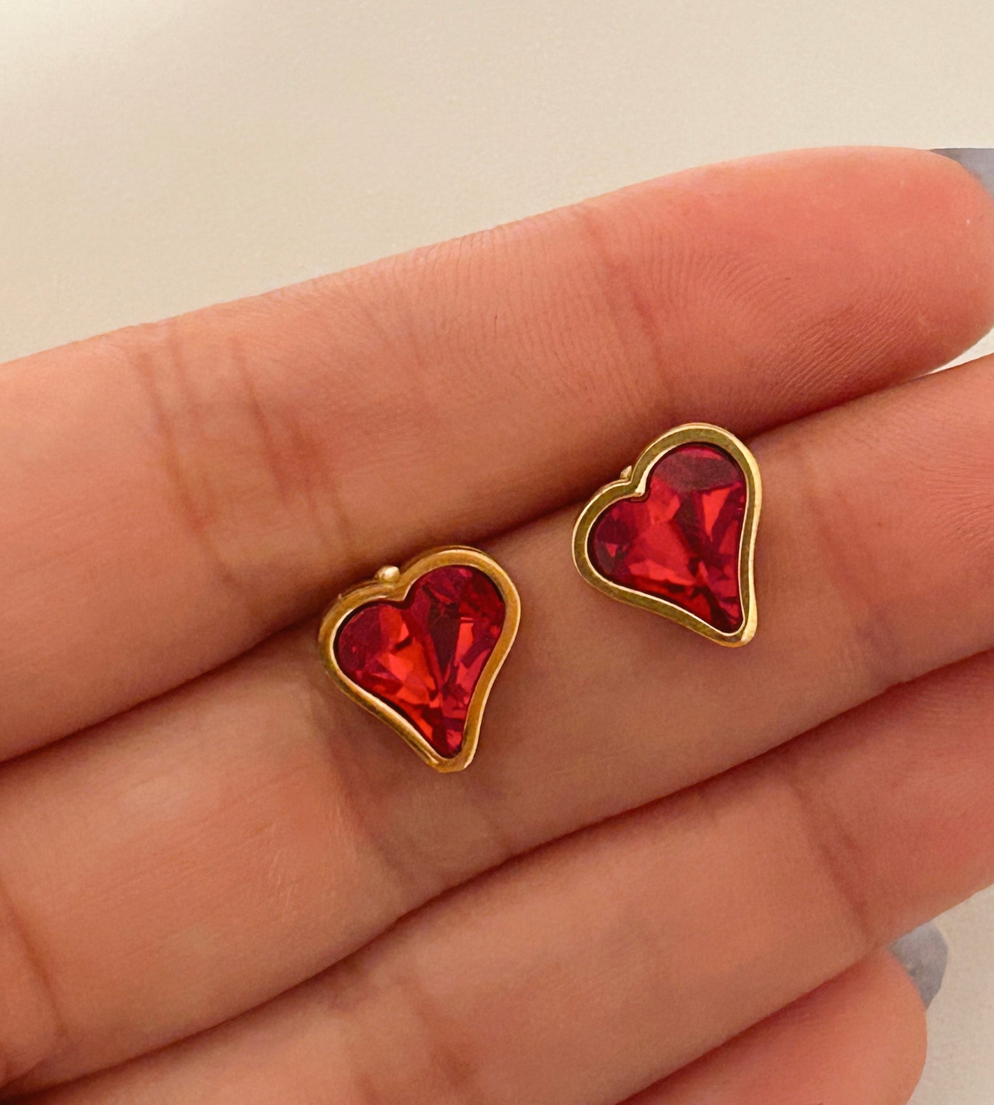 Red Heart Studs