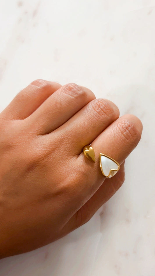 White Heart Ring