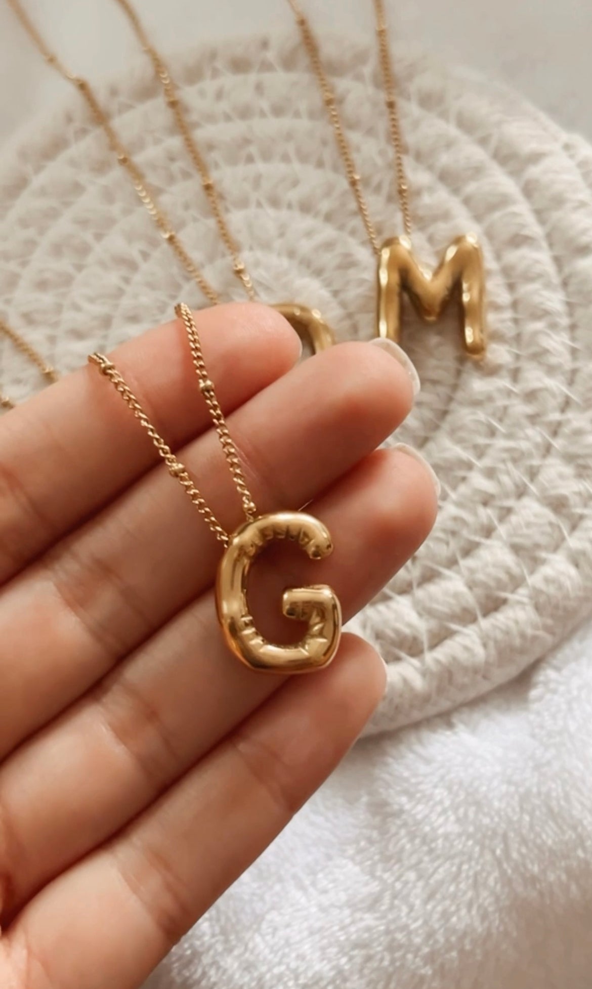 Bubble Initial Necklace