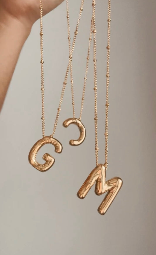 Bubble Initial Necklace