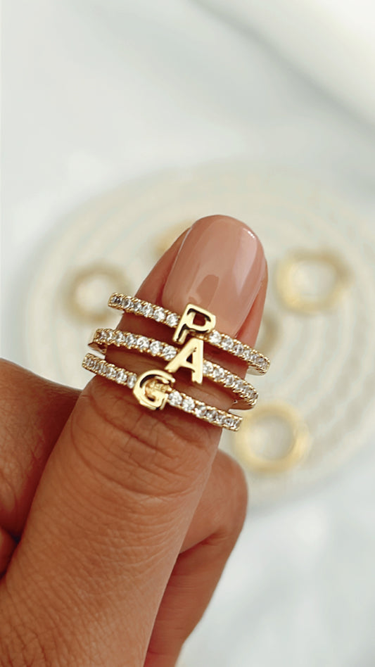 Shiny Initial Ring